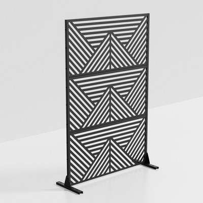 Lirago Black 72 in. Galvanized Metal Outdoor Privacy Screens Garden Outdoor Fence