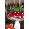 Ceramic Toadstool Hanging Planters Set – 7" Tall Mushroom Pots by Kalalou - 3 of 3