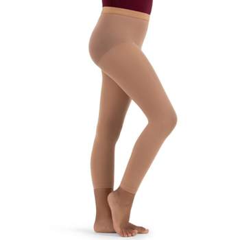 Capezio Caramel Footless Tight W Self Knit Waist Band, Toddler One