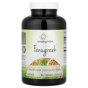 Amazing India Fenugreek, 180 Veggie Capsules (610 mg per Capsule) - 1 of 4