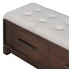 GlasFlength Ottomans and Benches with Drawers and Hidden Storage for Living Room, Entryway, And Hallway, Brown, 43"*15"*18.1" - 4 of 4