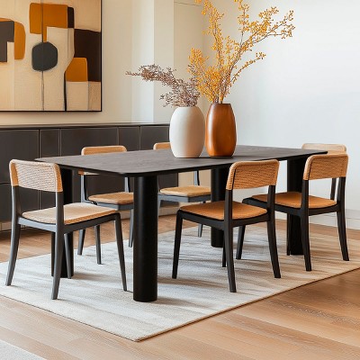 Johson 67" Modern Solid Oak Dining Table, Rectangle Large Size Table for Dining Room, Living Room, Indoor Furniture - Maison Boucle‎
