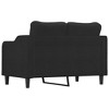 vidaXL Modern 2-Seater Sofa - Black Fabric and Metal Frame with Thick Padding for Living Room, Lounge, Patio Seating - 4 of 4