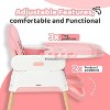 JOYMOR 5 in 1 Baby High Chair for Baby and Toddlers, Portable Highchair Fold Compact,Baby Feeding Chair Booster with Detachable Tray, 5 Point Harness - 4 of 4
