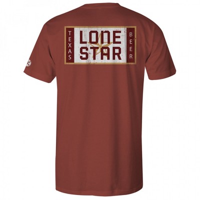 Mens Lone Star Texas Beer Label Front and Back Print T-Shirt