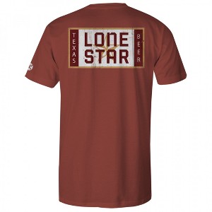 Mens Lone Star Texas Beer Label Front and Back Print T-Shirt - 1 of 2