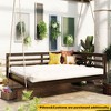 Full Size Outdoor Acacia Wood Porch Swing Daybed with Hemp Ropes, Minimalist Open-Side Hanging Bed - 2 of 4