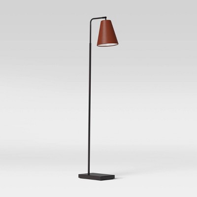 Covington Faux Leather Floor Lamp Brown (Includes LED Light Bulb) - Threshold™