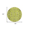 Artichoke Green And Fern Green Oriental Washable Indoor Outdoor Area Rug - 3 of 4