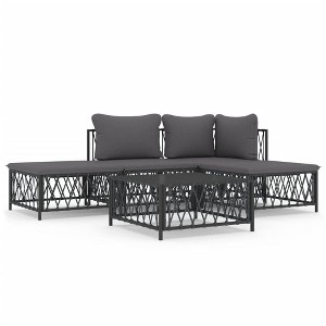 vidaXL Garden Lounge Set Anthracite Woven fabric 5 Piece Set Modular - 1 of 4
