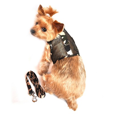Doggie Design Cool Mesh Dog Netted Harness with Leash - Camouflage