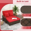 Tangkula Patio Rattan Daybed Wicker Loveseat Sofa w/ Multifunctional Ottoman - 4 of 4