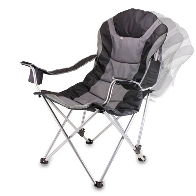 Philadelphia Eagles Black Reclining Camp Chair with Steel Frame