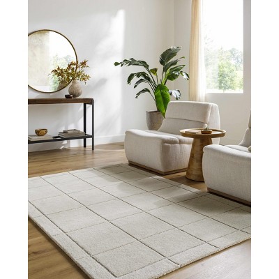 Hauteloom Siarl Cream Checkered Area Rug