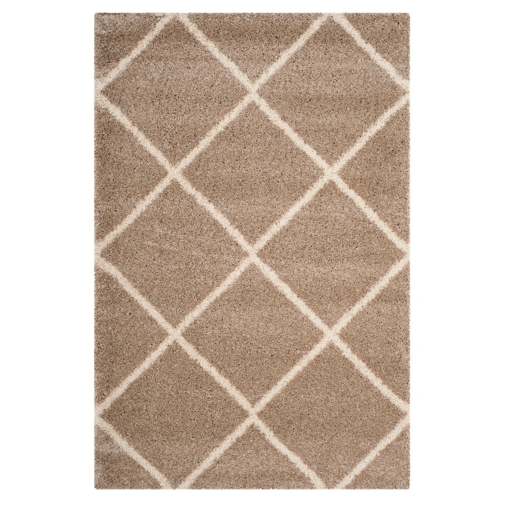 5'1inx7'6in Hudson Shag Area Rug Beige/Ivory - Safavieh