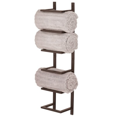 Mdesign Metal 5-tier Wall Mount Towel Rack Holder And Storage Organizer 