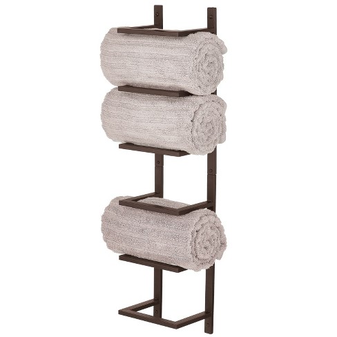 Mdesign Metal Wall Mount Paper Towel Holder & Spice Rack Shelf : Target