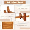 5 Pieces Wood Patio Dining Set with Square Table and 4 Stools - 3 of 4