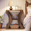Tribesigns 24" Farmhouse End Table, 3-Tier Narrow Side Table with Storage Shelves, Industrial Wood Nightstand Bedside Table for Living Room, Bedroom - 3 of 4