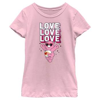 Girl's Care Bears Valentine's Day Love-a-lot Bear Love Sunglasses T-Shirt