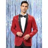 INSPIRE CHIC Men's Shawl Lapel One Button Tuxedo Wedding Shiny Sequin Blazer - 2 of 4