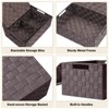 Aoibox Stackable Woven Storage Bins Baskets with Lids Built-in Handles Brown Decorative Organizing Cubes 5 Pack - 4 of 4