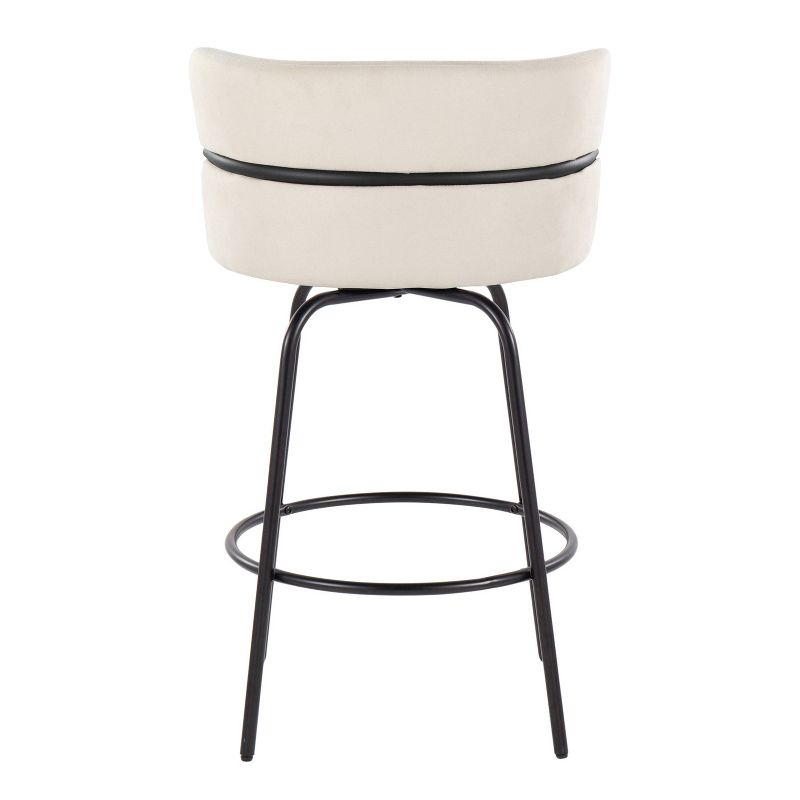 Set of 2 Cinch-Claire Counter Height Barstools Black/Cream - LumiSource, 5 of 10