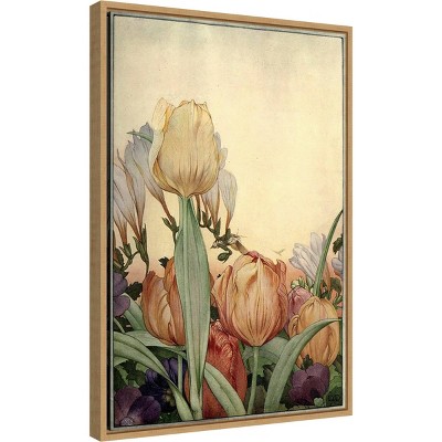 Muted Floral Garden Fantasy Canvas Wall Art