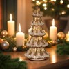 Old World Christmas Glass Battery-Operated Frosted Christmas Tree, Gold, 12in - 3 of 4
