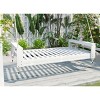 Twin Size Outdoor Acacia Wood Porch Swing Bed with Hemp Ropes, Minimalist  Seating Group, 400lbs Weight Capacity - Coolbibila - 3 of 4