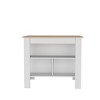 INFURNIC Kitchen Carts and Islands Island with Three Storage Shelves and Spacious Meal Prep Surface, Multicolored, 27.5"*40.5"*35.4" - 4 of 4