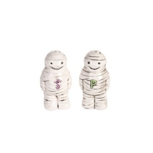Transpac Ceramic Mummy Salt and Pepper Set of 2 Home Decorations Halloween - 1 of 1