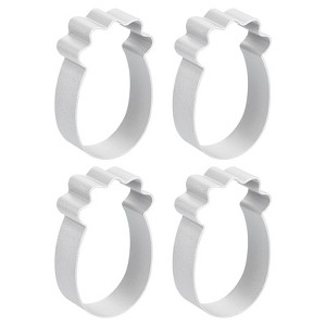 Unique Bargains Aluminum Alloy Silver Pineapple Shape Cookie Cutter 2.4 Inch x 1.5 Inch x 0.67 Inch 4 Pcs - 1 of 4