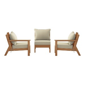 WestinTrends Avalon Outdoor Patio HDPE Sectional Sofa with Patio Cushions - 1 of 4