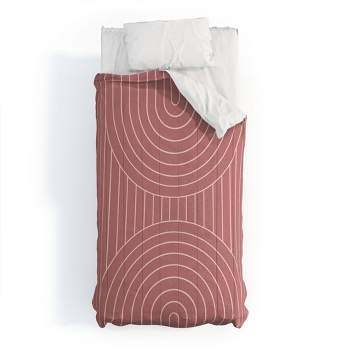 King Colour Poems Arch Symmetry  Cotton Comforter Set Pink - Deny Designs