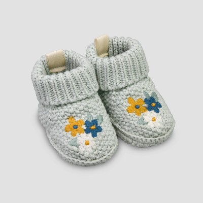 Baby Girls' Knit Flower Slippers - Just One You® made by carter's Green