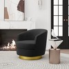 Hyleory Velvet Swivel Barrel Chair(set of 2) - 3 of 4