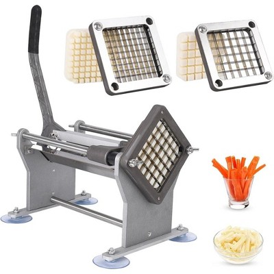 Commercial French Fry Cutter Stainless Steel Potato Slicer With 2 Type Blades