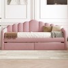 Twin Size Velvet Upholstered Daybed with Trundle/2 Drawers and USB Charging Ports 4Q - ModernLuxe - 2 of 4