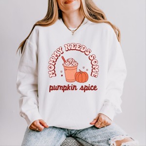Simply Sage Market Retro Mommy Needs Some Pumpkin Spice Lightweight Garment Dyed Sweatshirt - 1 of 4