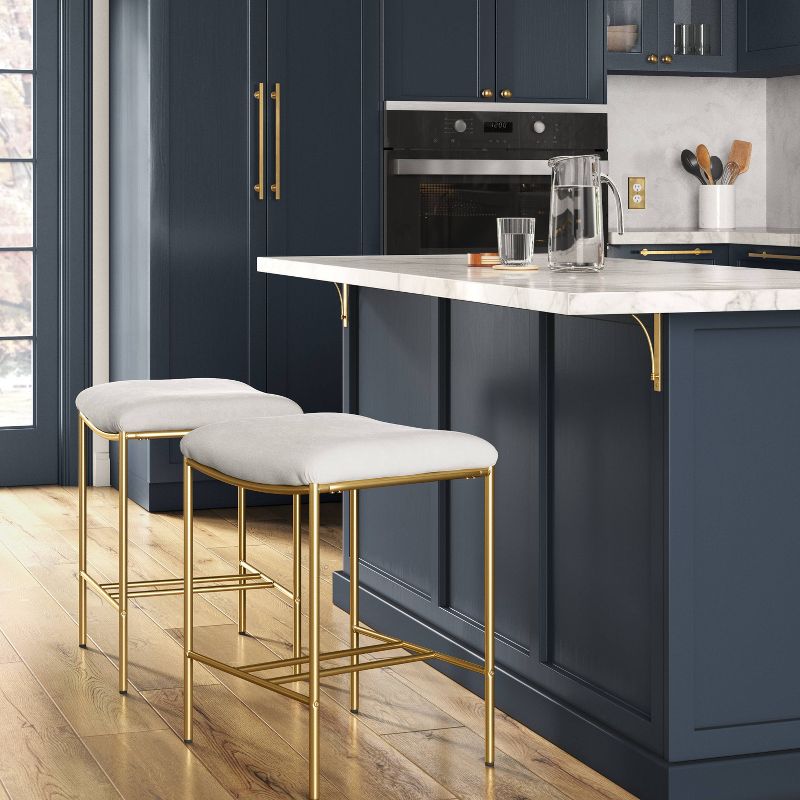 Orion Luxe Backless Counter Height Barstool with Brass Legs - Threshold™, 3 of 7