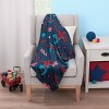 NoJo Marvel Spiderman Blue, Red and White Super Soft Plush Baby Blanket - 4 of 4