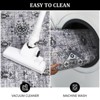 5*7FT Machine Washable Floral Area Rug, Non-Slip Low Pile Carpet for Living Room, Bedroom & Dining Room, Stain Resistant, Pet Friendly, Grey - 3 of 4