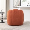 SEYNAR Modern Teddy Upholstered Accent Pumpkin Chair with Openwork Design - 4 of 4