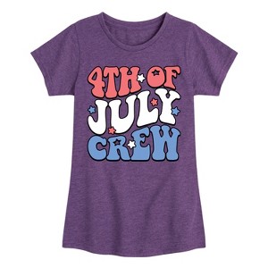 Girls' - Instant Message - Fourth Of July Crew Fitted Short Sleeve Graphic T-Shirt - 1 of 4