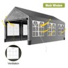 Carport 12x20Ft, Heavy Duty Carport Canopy with 4 Load-Bearing Sandbags, Roll-Up Mesh Window, Waterproof PE Cover, for Cars & Trucks - 4 of 4
