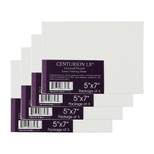 Centurion All-Media Primed Linen Panels - 5x7" 12 Pack - 11oz Universal Primed Canvas Boards for Painting, Mounted on MDF Wood, Non-Warping, Ideal for - 1 of 4
