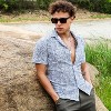 Campus Sutra Men Men's Cream White & Indigo Blue Contrast Hazy Shirt - 2 of 4