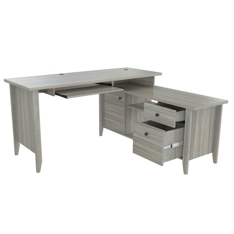 L Shaped Computer Writing Desk Gray - Inval, 1 of 9