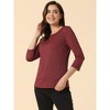 Allegra K Women's Work Office 3/4 Sleeve Boat Neck Houndstooth Printed Blouse - 3 of 4